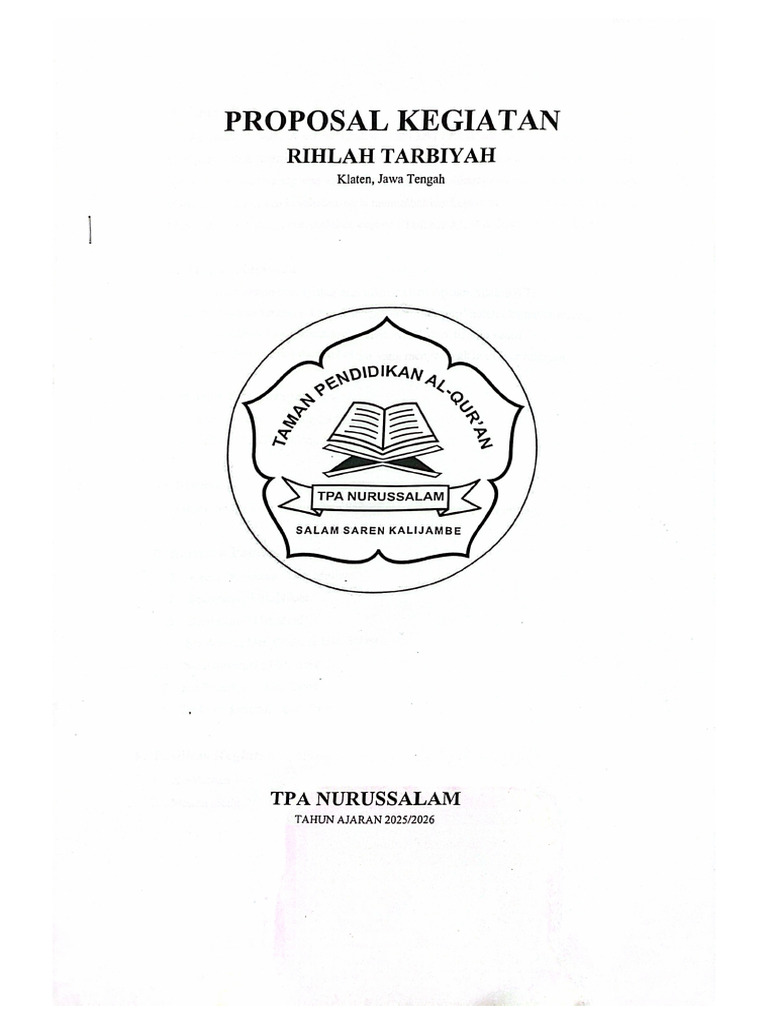Proposal Rihlah Tarbiyah | PDF
