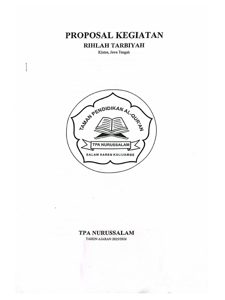 Proposal Rihlah Tarbiyah | PDF