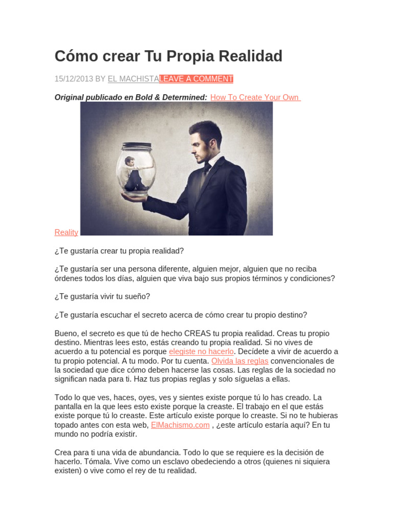 Crea Tu Propia Realidad y Destino | PDF
