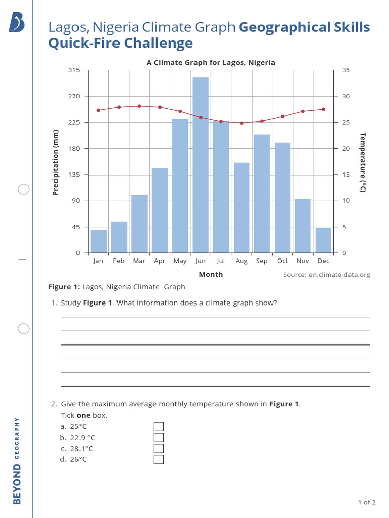 Lagos Climate Graph Analysis Guide | PDF | Climate | Physical Geography