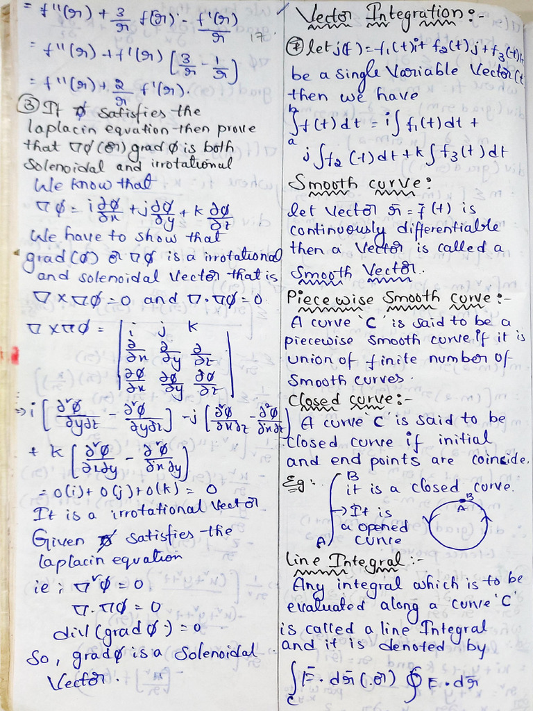 Vector Calculus: Line and Surface Integrals | PDF