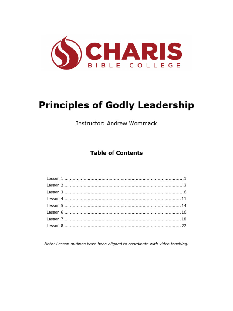 Principles of Godly Leadership Guide | PDF | Jonah | David