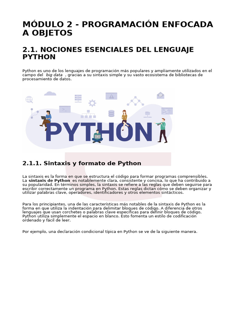 Sintaxis y Variables en Python | PDF | Python (lenguaje de programación ...