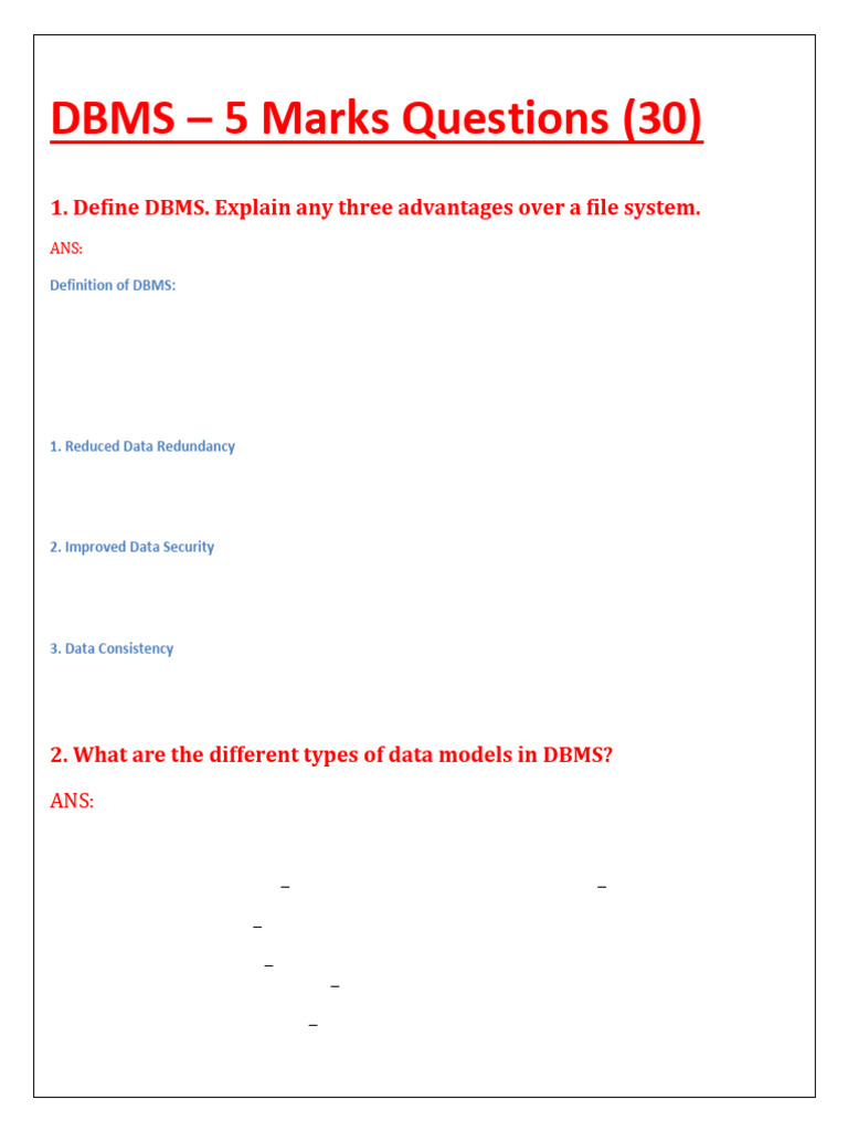 DBMS Key Concepts and Advantages Explained | PDF | Databases | Data Model