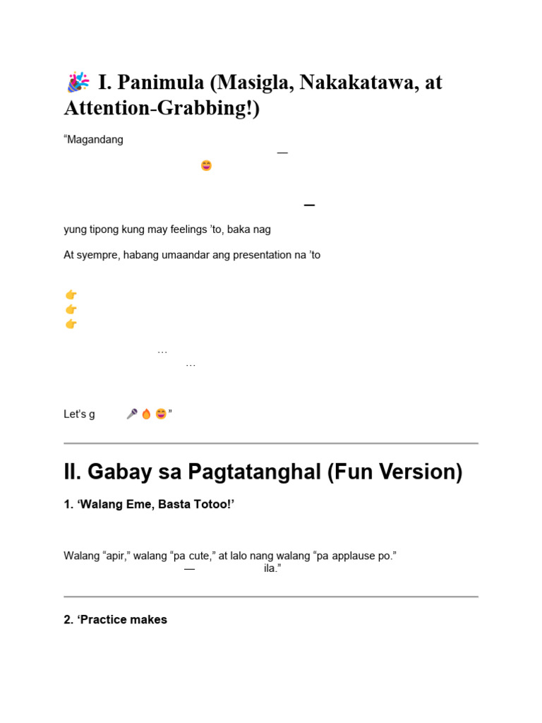 ? Pagtatanghal NG Akda | PDF