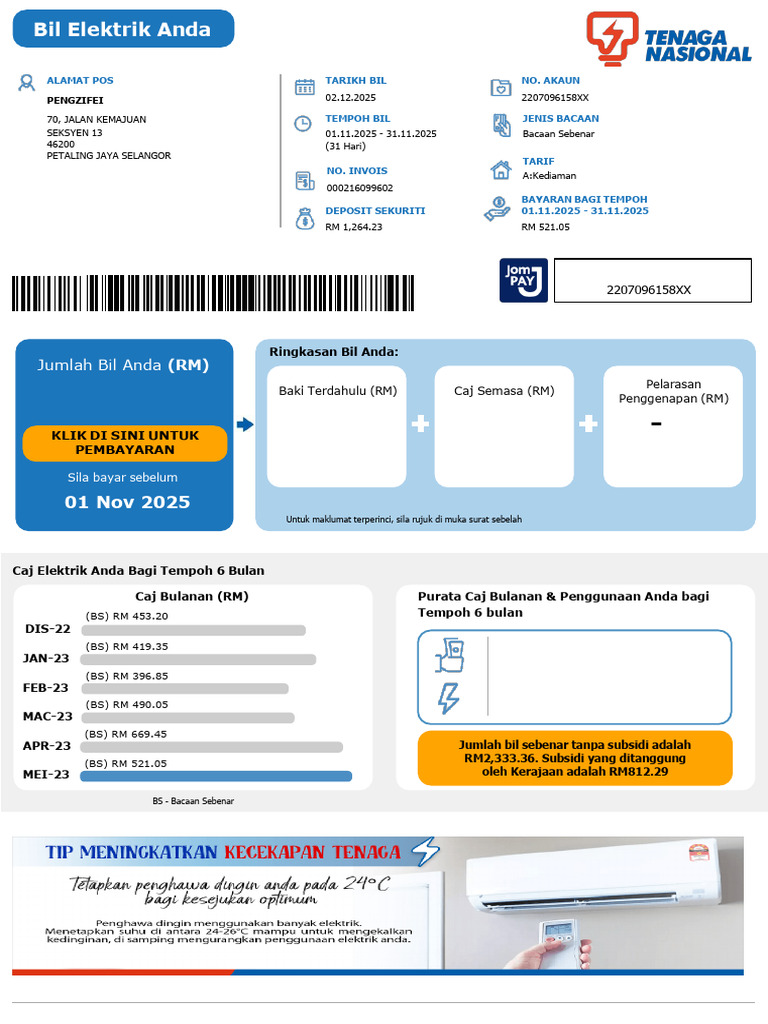 202512TNB Bill | PDF