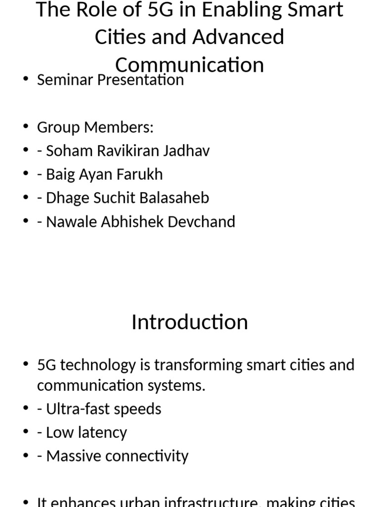 5G's Impact on Smart Cities and Communication | PDF