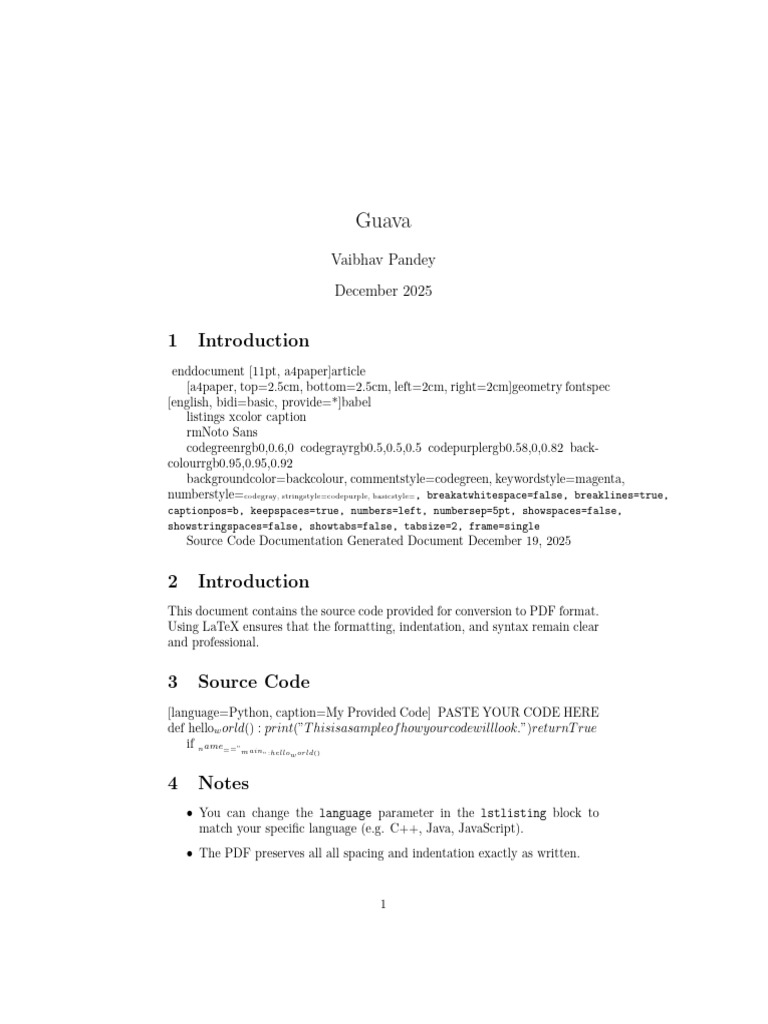 Guava: Source Code PDF Guide | PDF