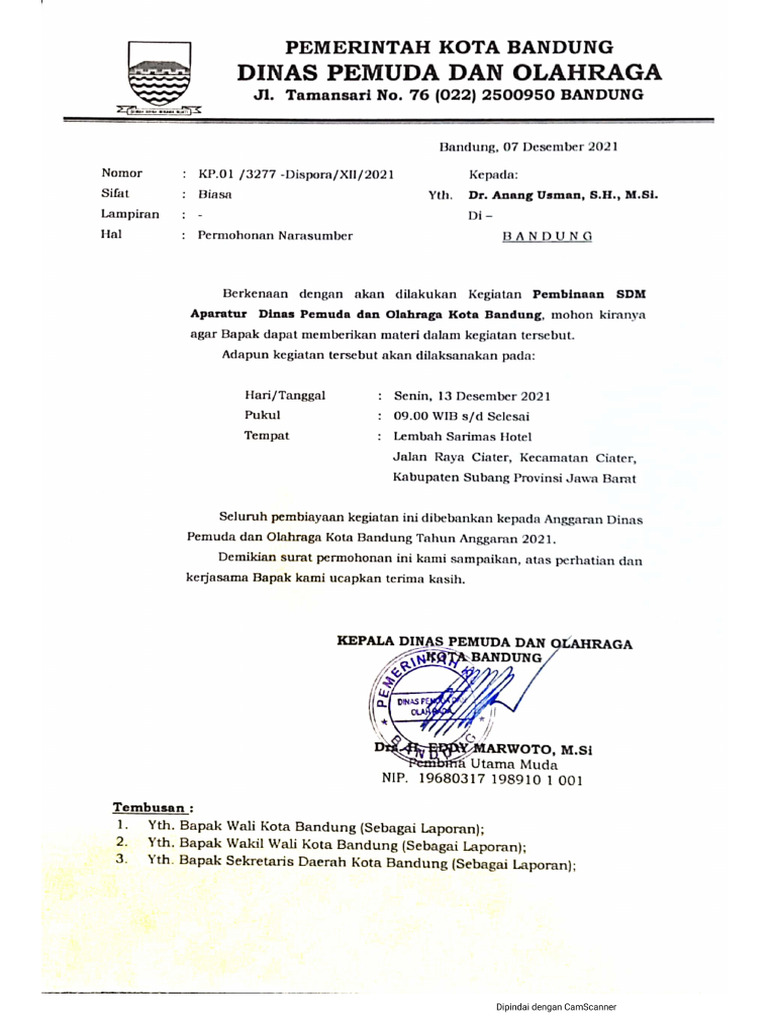 Surat Undangan Pak Anang | PDF