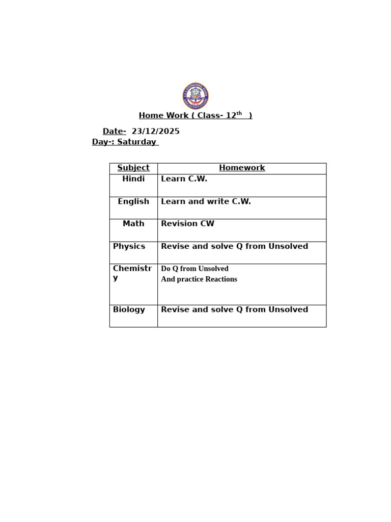 Class 12 | PDF