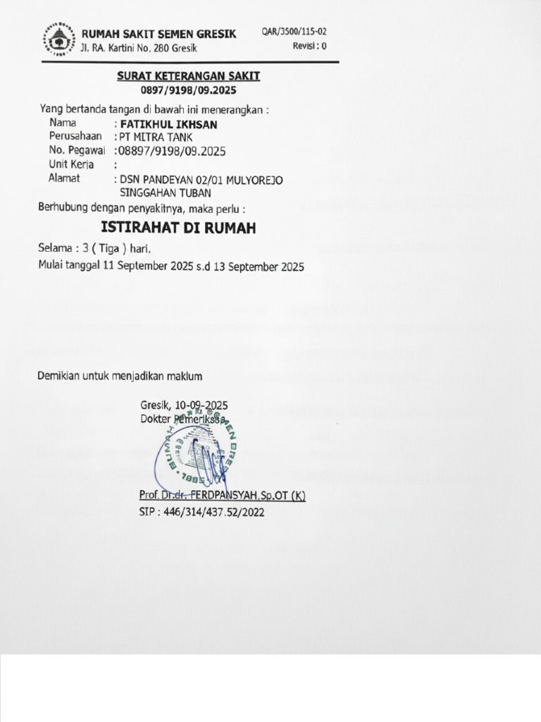 SK.0897.09.2025 Sdr. Fatikul Ikhsan | PDF
