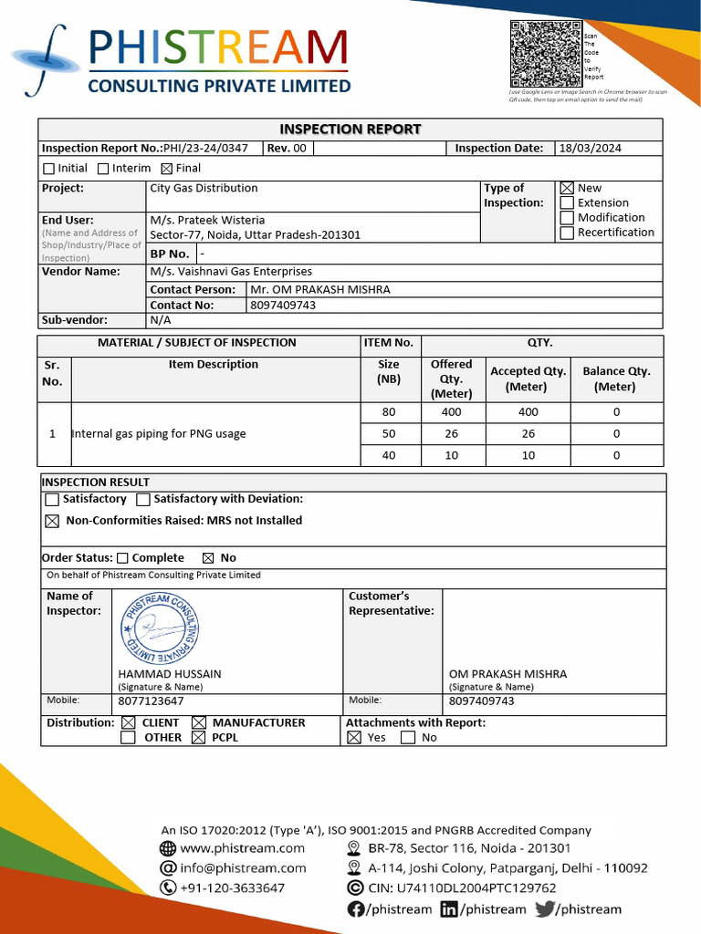 PNG Pipeline Inspection Report Summary | PDF | Pipe (Fluid Conveyance ...