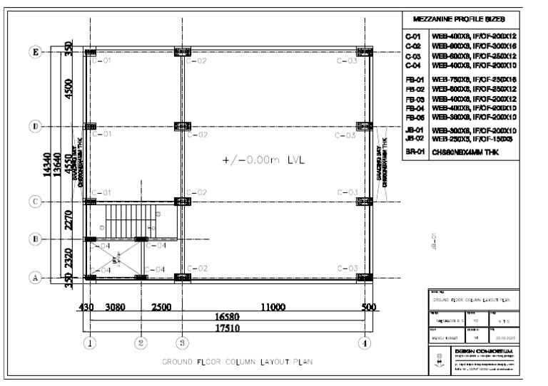 Ground Floor Column Layout Plan | PDF