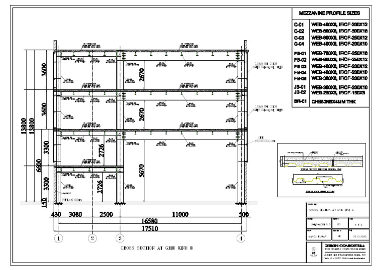 Cross Section at Grid Line D | PDF