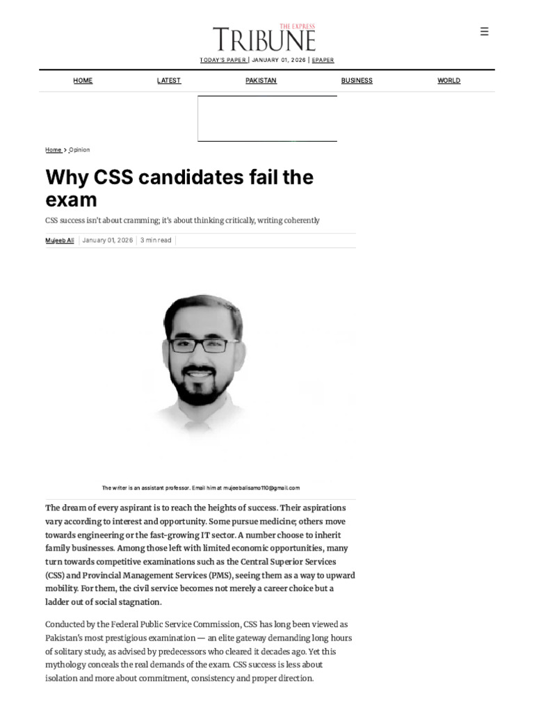 Why CSS Candidates Fail Exams | PDF | Taliban | Governance