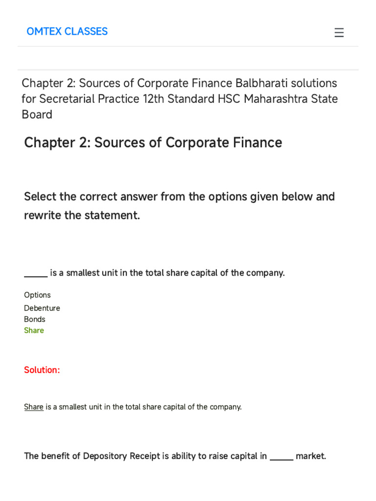 Corporate Finance Sources Explained | PDF | Bonds (Finance) | Preferred ...