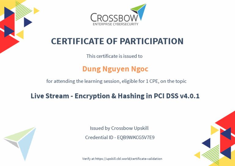 Certificate of Participation in PCI DSS Training | PDF