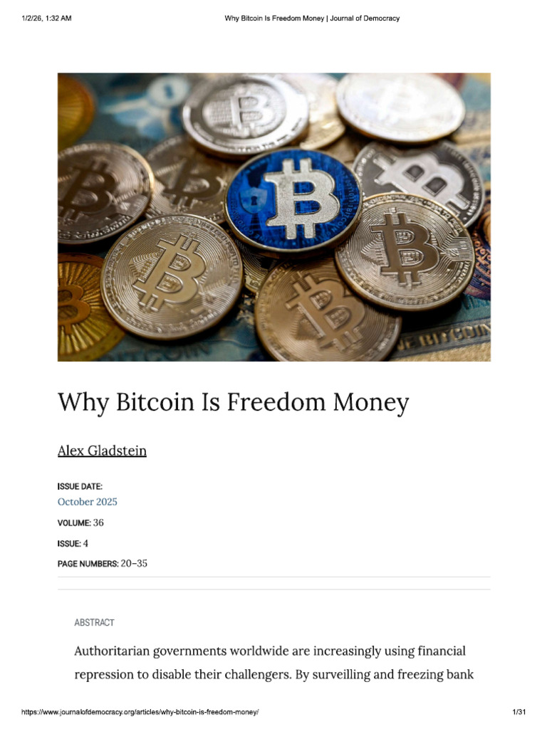 Why Bitcoin Is Freedom Money | PDF