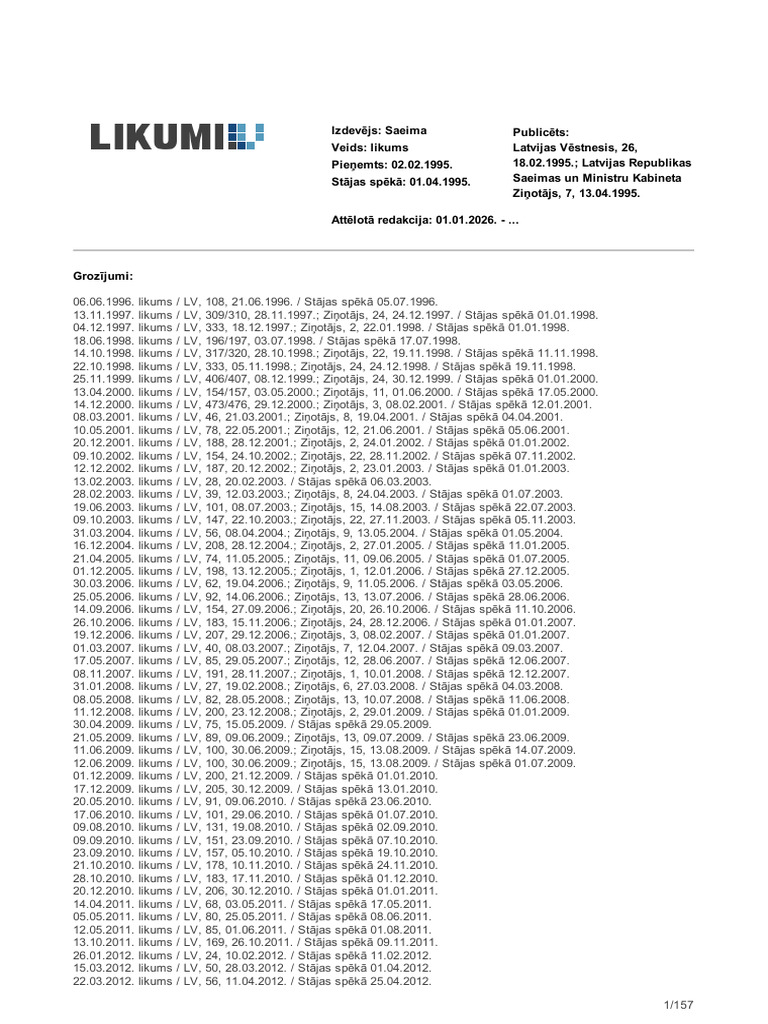 Likumi LV 33946 01.01.2026 LV | PDF