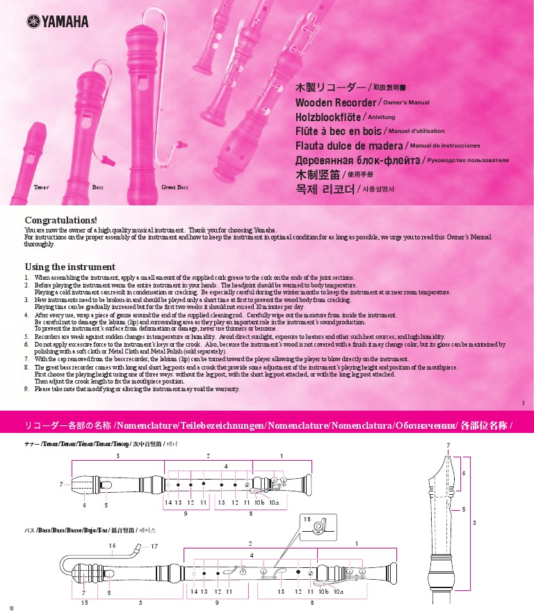Recorder Tenor English | PDF | Recorder (Musical Instrument) | Musical ...