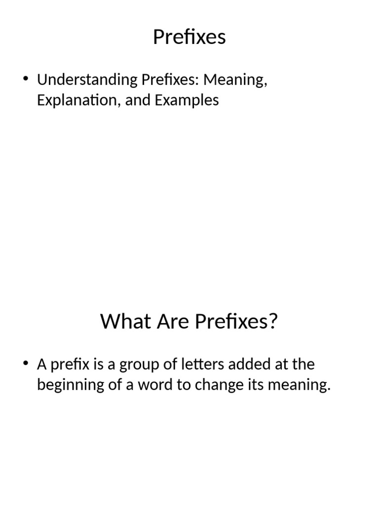 Understanding Word Prefixes and Examples | PDF