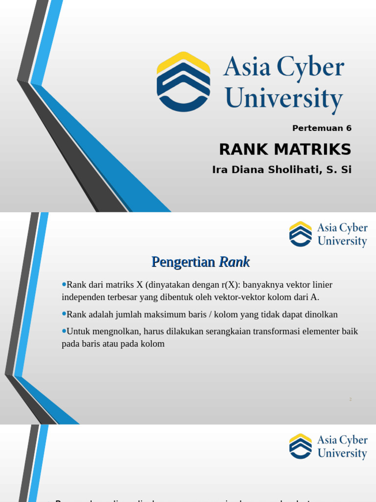 Rank Matriks | PDF