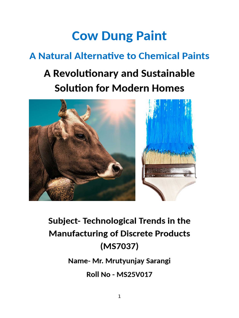 Sustainable Cow Dung Paint Solutions | PDF | Paint | Volatile Organic  Compound