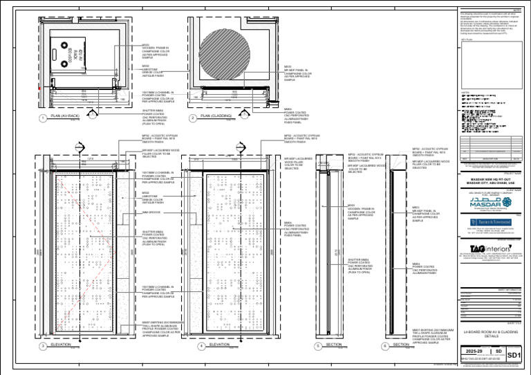 AV Rack and Cladding Details Drawing | PDF | Materials