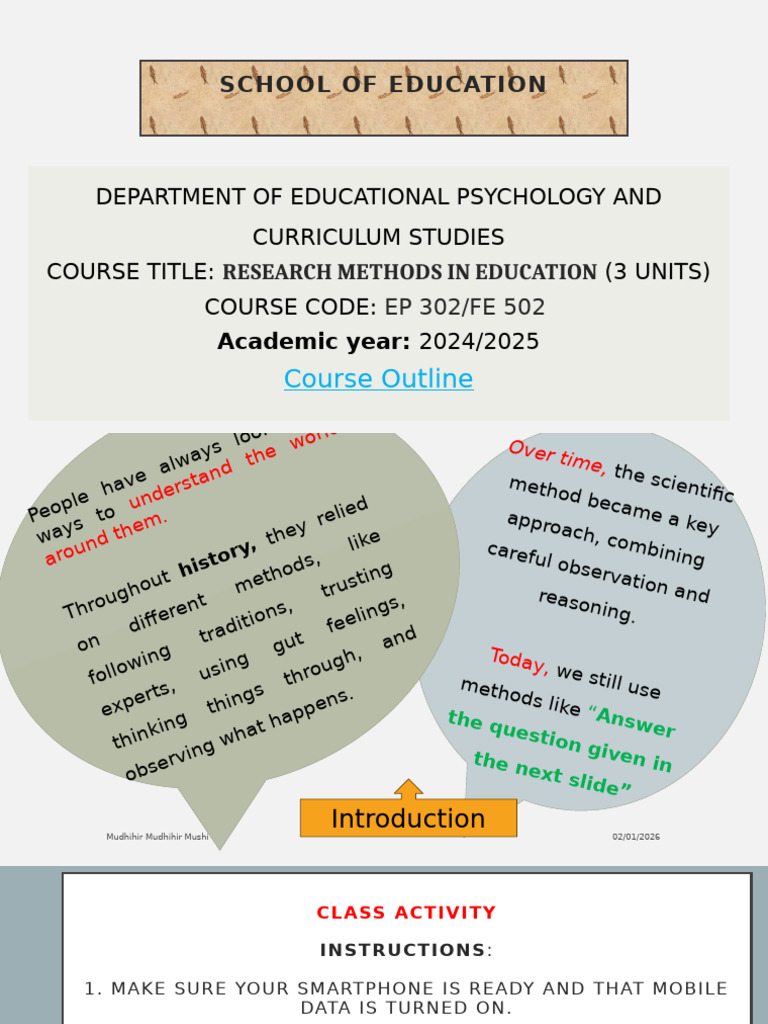 Research Methods in Education Course Outline | PDF | Methodology ...
