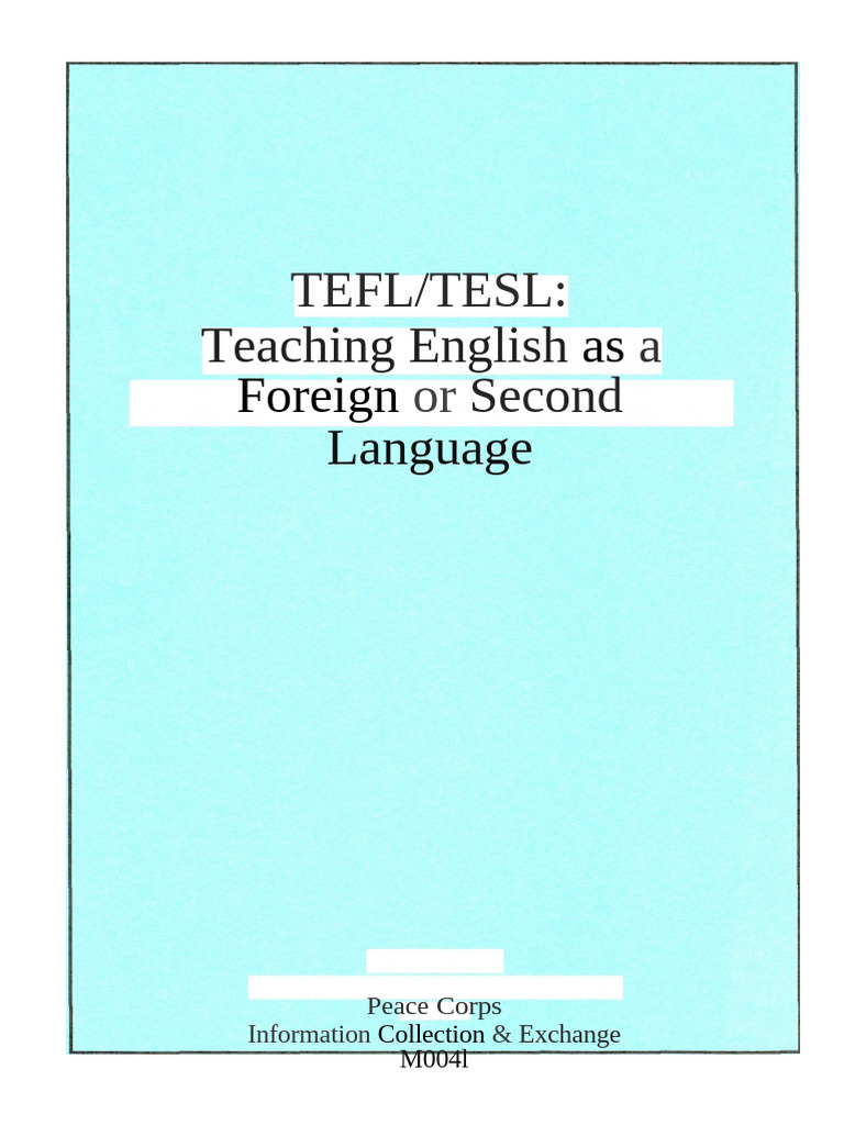 TEFL/TESL Teaching Guide for Volunteers | PDF | English As A Second Or ...