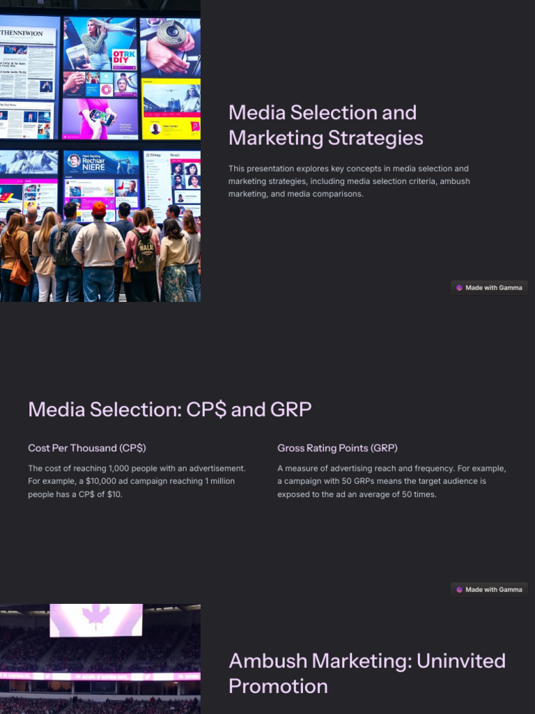 Media Selection & Marketing Strategies | PDF | Advertising | Marketing