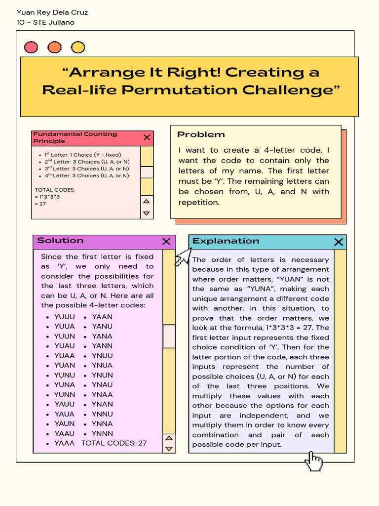 Arrange It Right! Creating A Real-Life Permutation Challenge | PDF