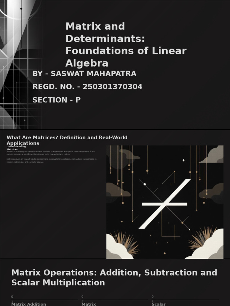 Matrix and Determinants Overview | PDF | Matrix (Mathematics) | Determinant