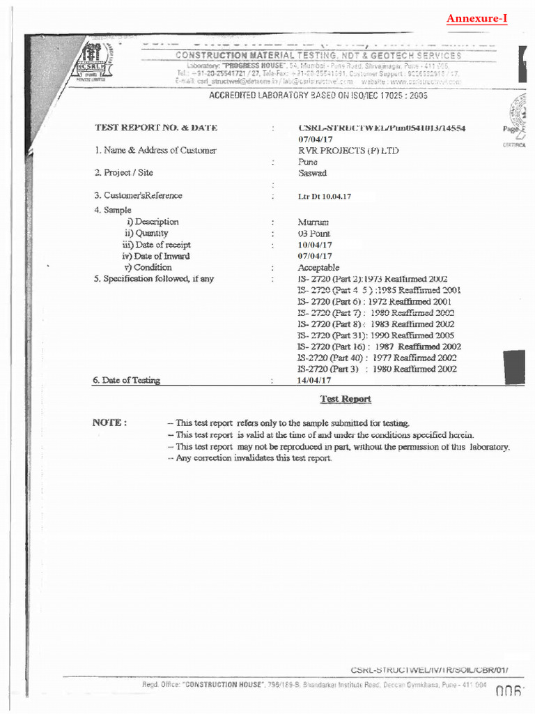 Annex-1 - Test Report | PDF