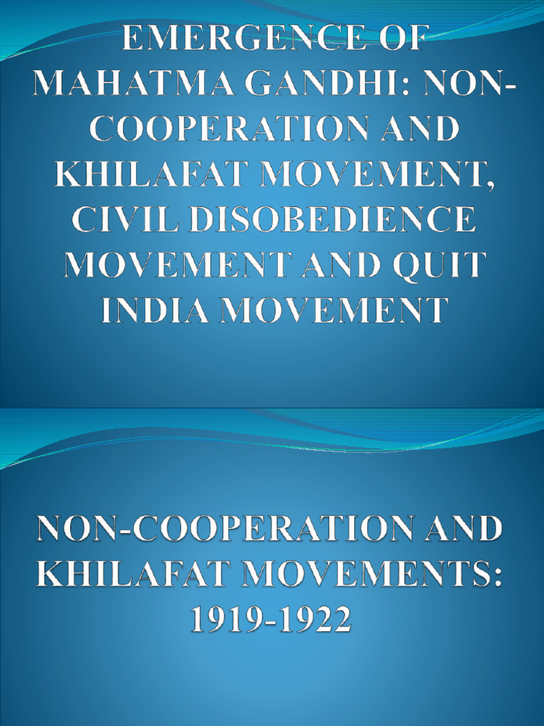 72emergence of Mahatma Gandhi-Non-cooperation and Khilafat Movement ...