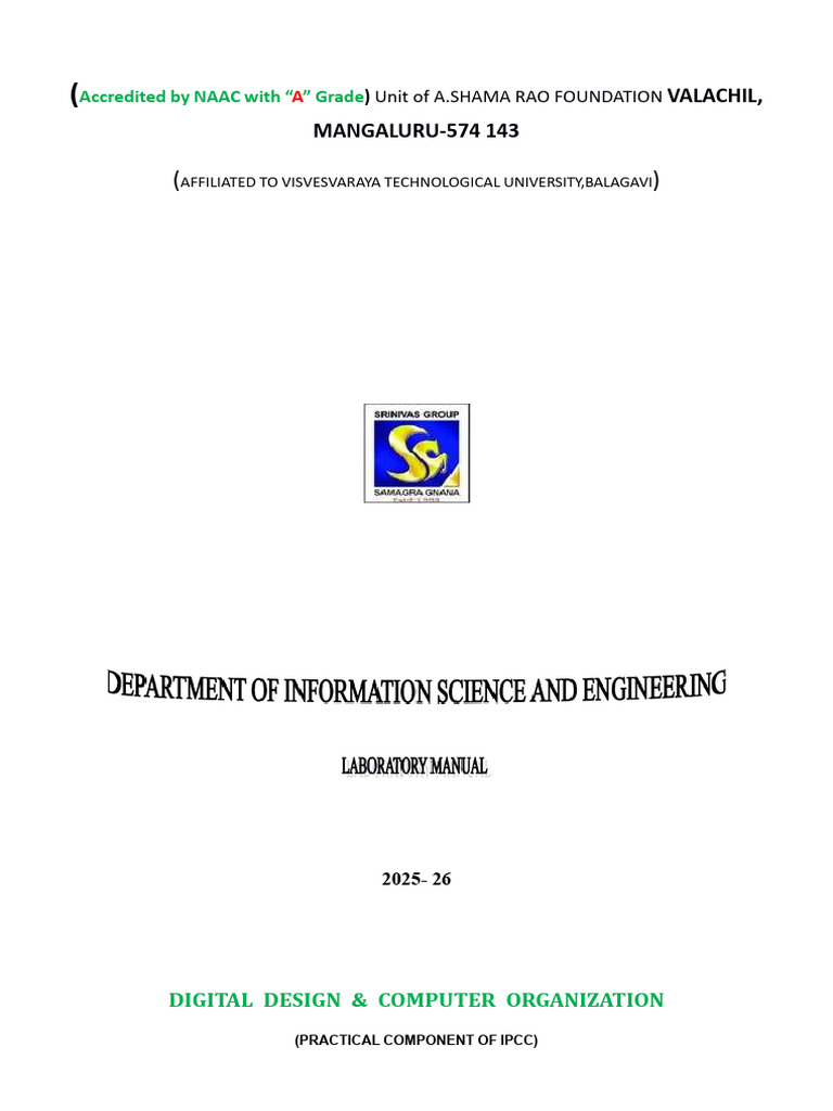 Digital Design Lab Manual BCS302 | PDF | Computer Engineering | Computing