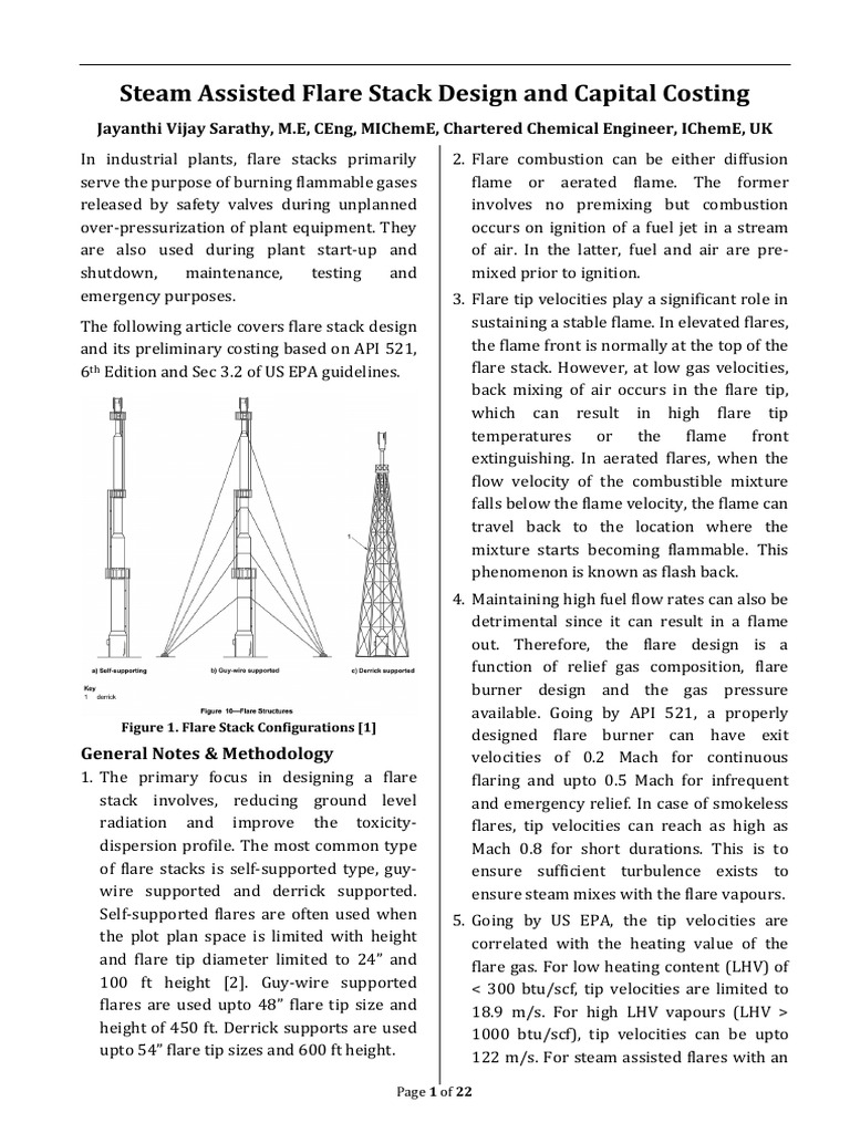 Flare Stack Design and Cost Analysis | PDF | Propane | Liquefied ...