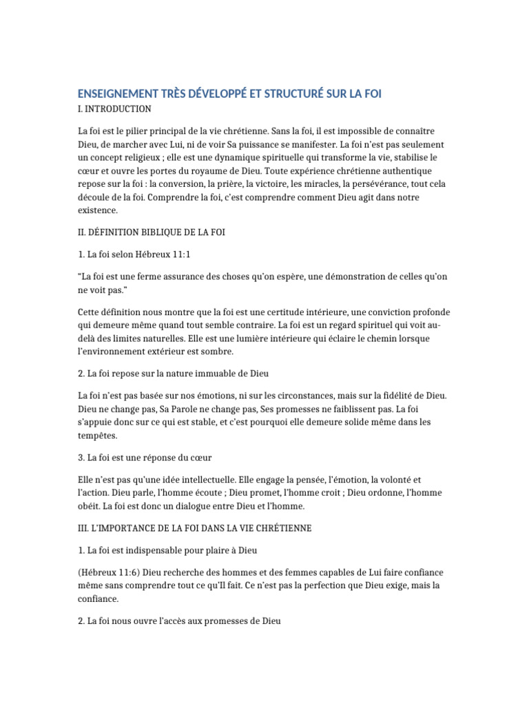 Comprendre et Renforcer sa Foi Chrétienne | PDF | Dieu | Foi