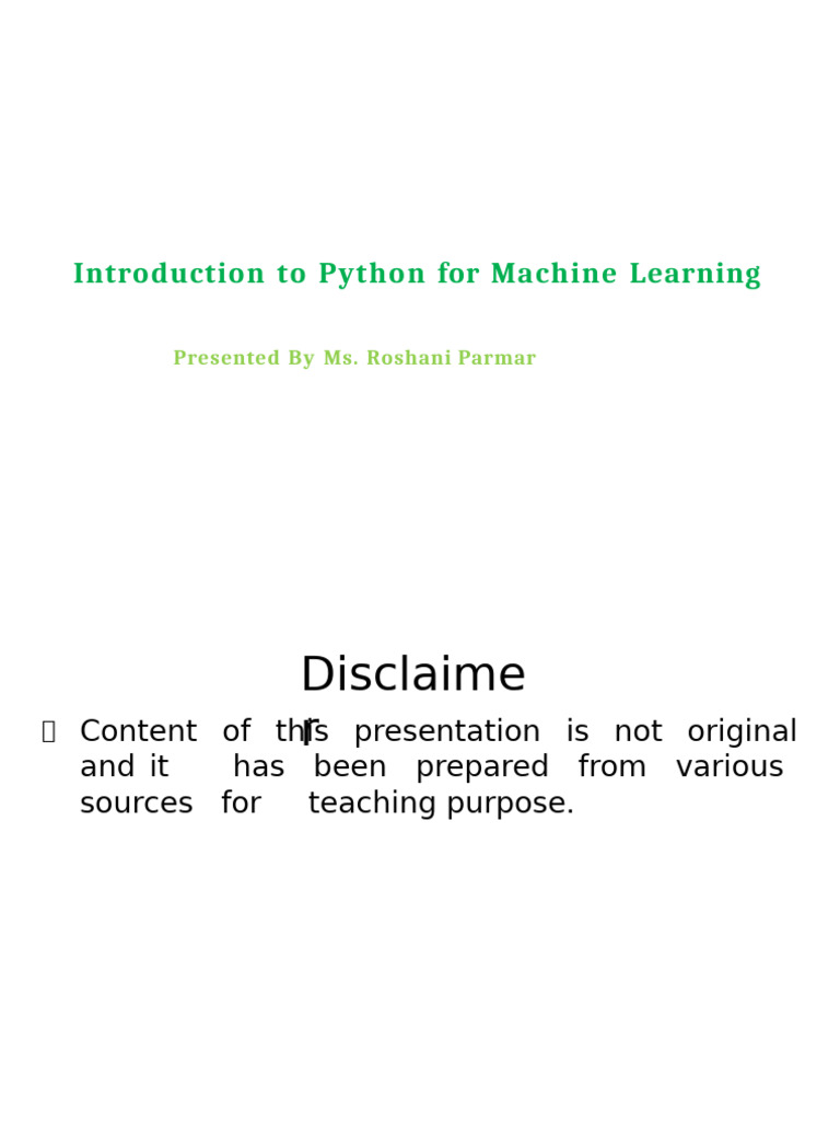 Python Basics for Machine Learning | PDF | Python (Programming Language ...