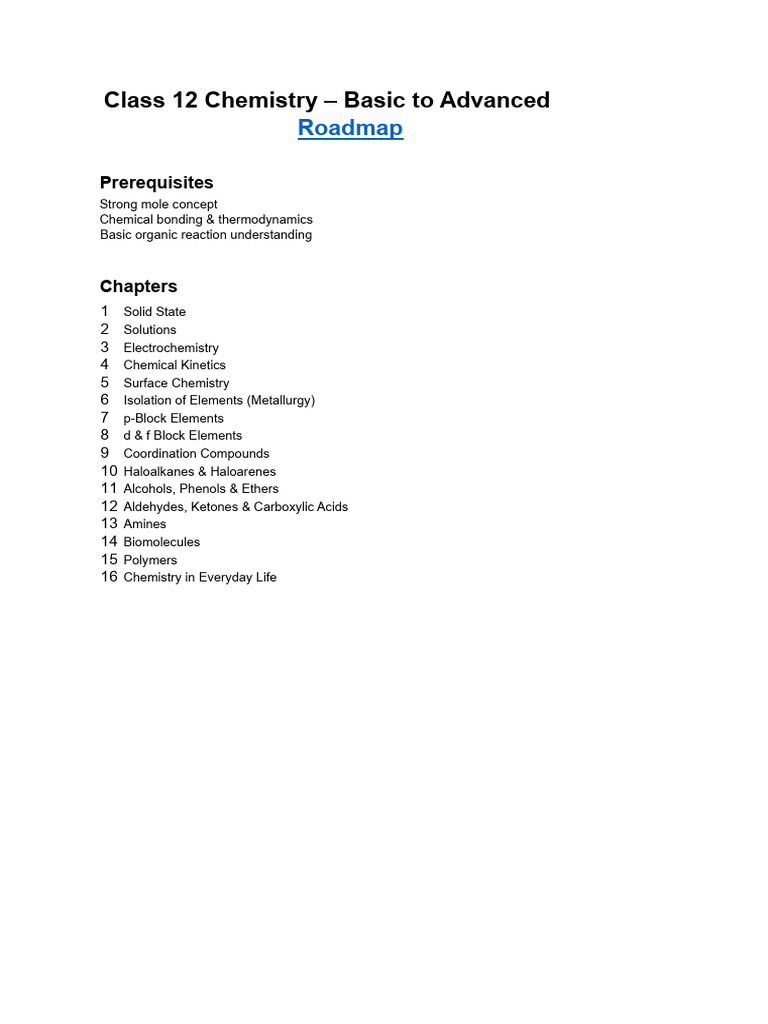 Class 12 Chemistry Comprehensive Guide | PDF