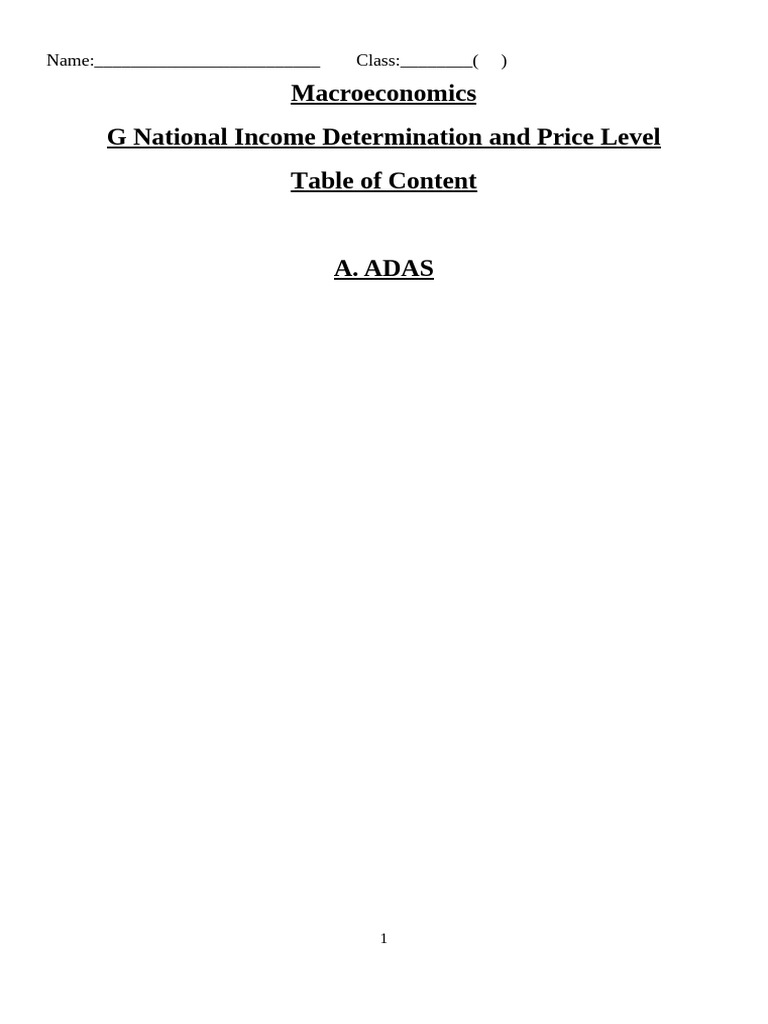 Macroeconomics: ADAS Analysis and Effects | PDF | Long Run And Short ...