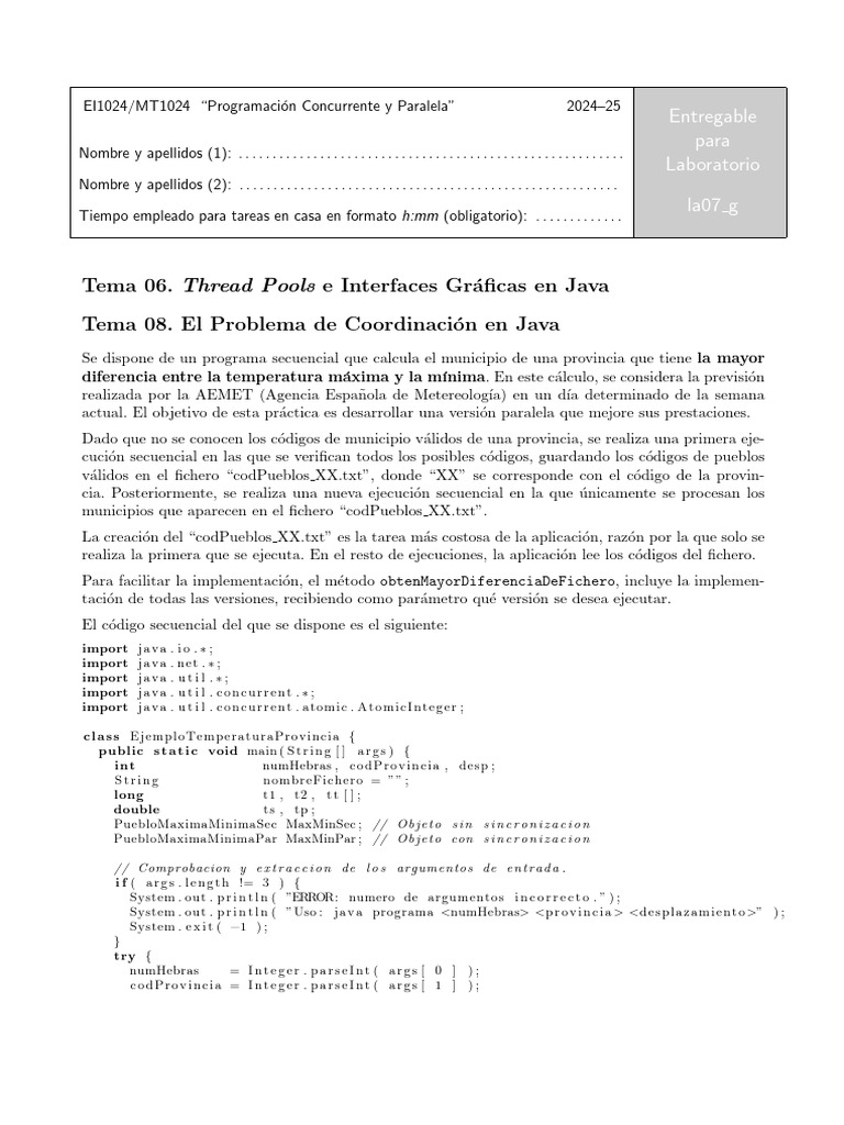 Thread Pools: Tema 06. e Interfaces GR Aficas en Java Tema 08. El ...