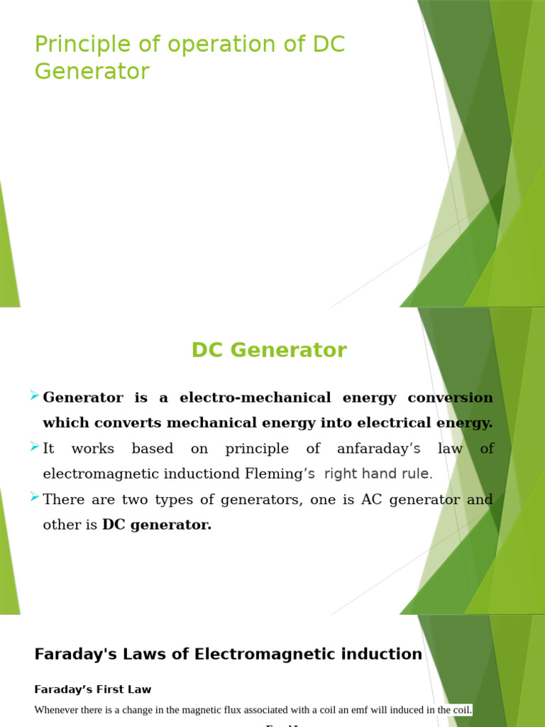 UNIT 2-Principle of Operation and EMF Equation of DC Generator | PDF ...