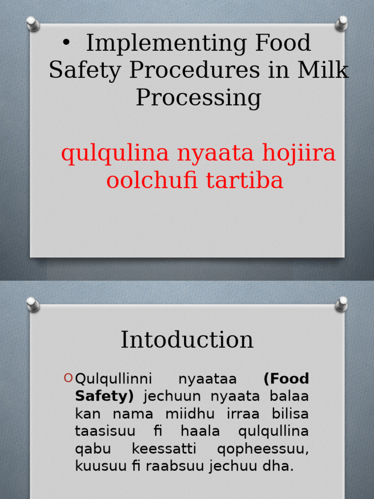 Food Safety in Milk Processing Guide | PDF | Milk | Hygiene