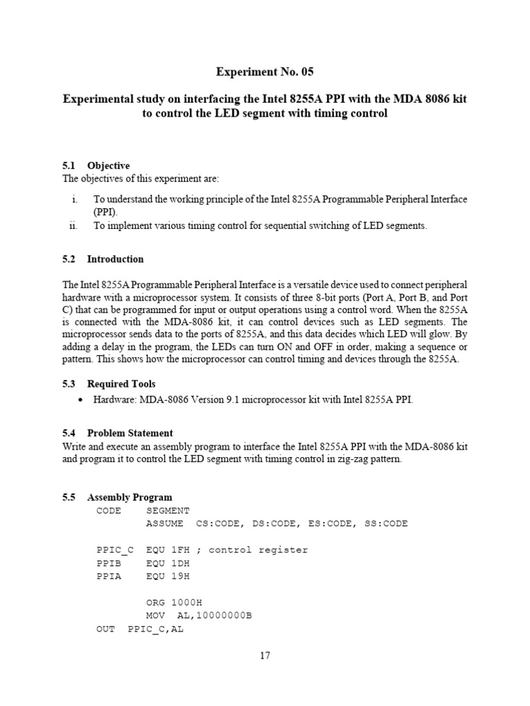4110 Microprocesor Exp 05 | PDF | Digital Electronics | Integrated Circuit