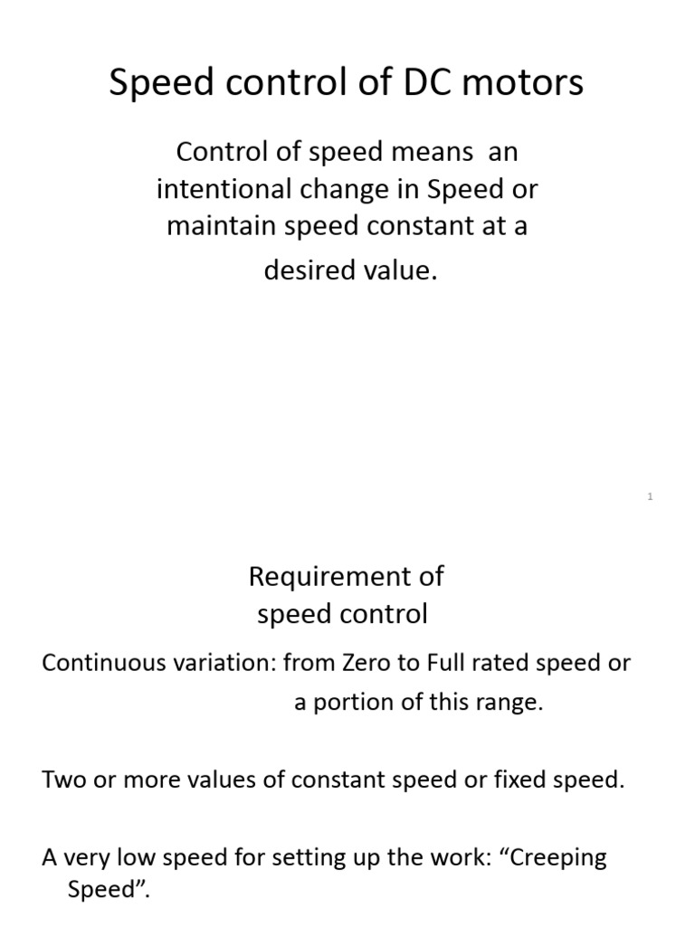 DC Motor Speed Control Techniques | PDF | Electric Motor | Electrical ...