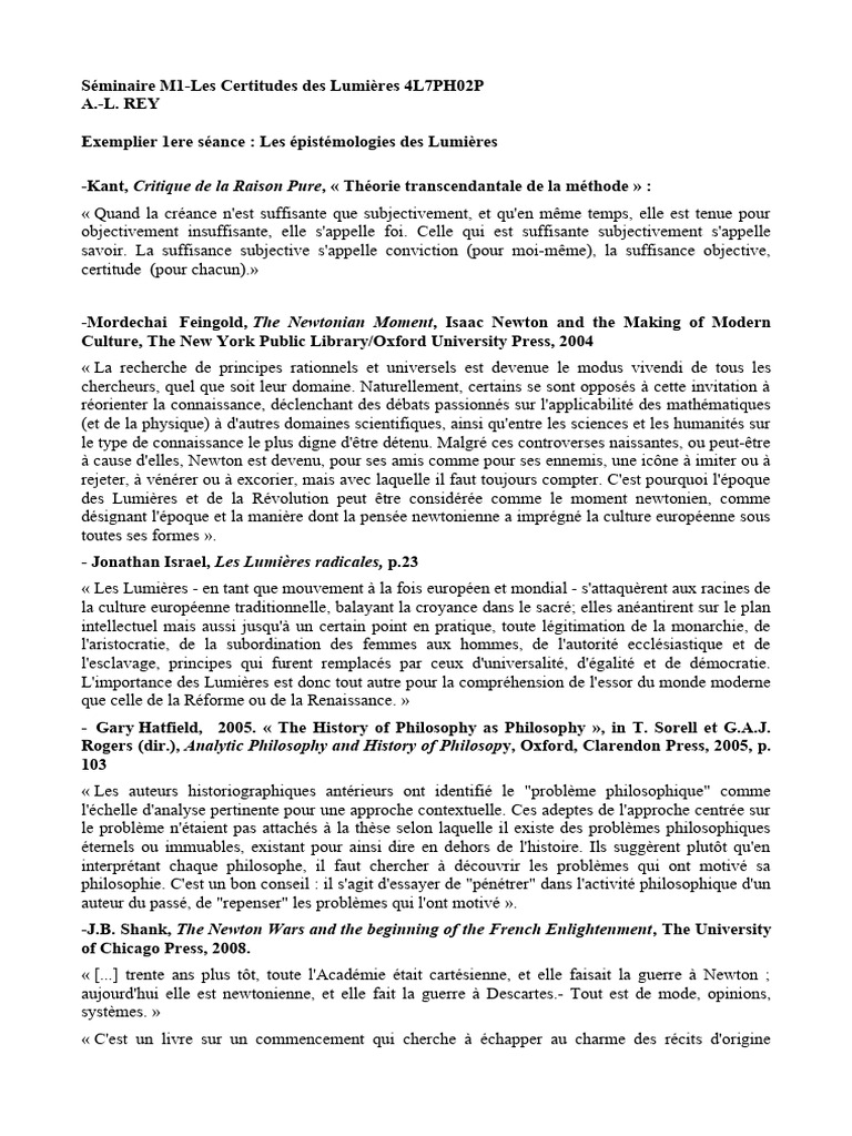 Épistémologies des Lumières et Newton | PDF | Isaac Newton | Science