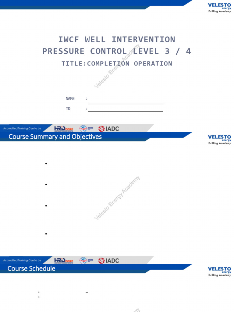 IWCF Well Intervention Course Overview | PDF | Pressure | Casing (Borehole)