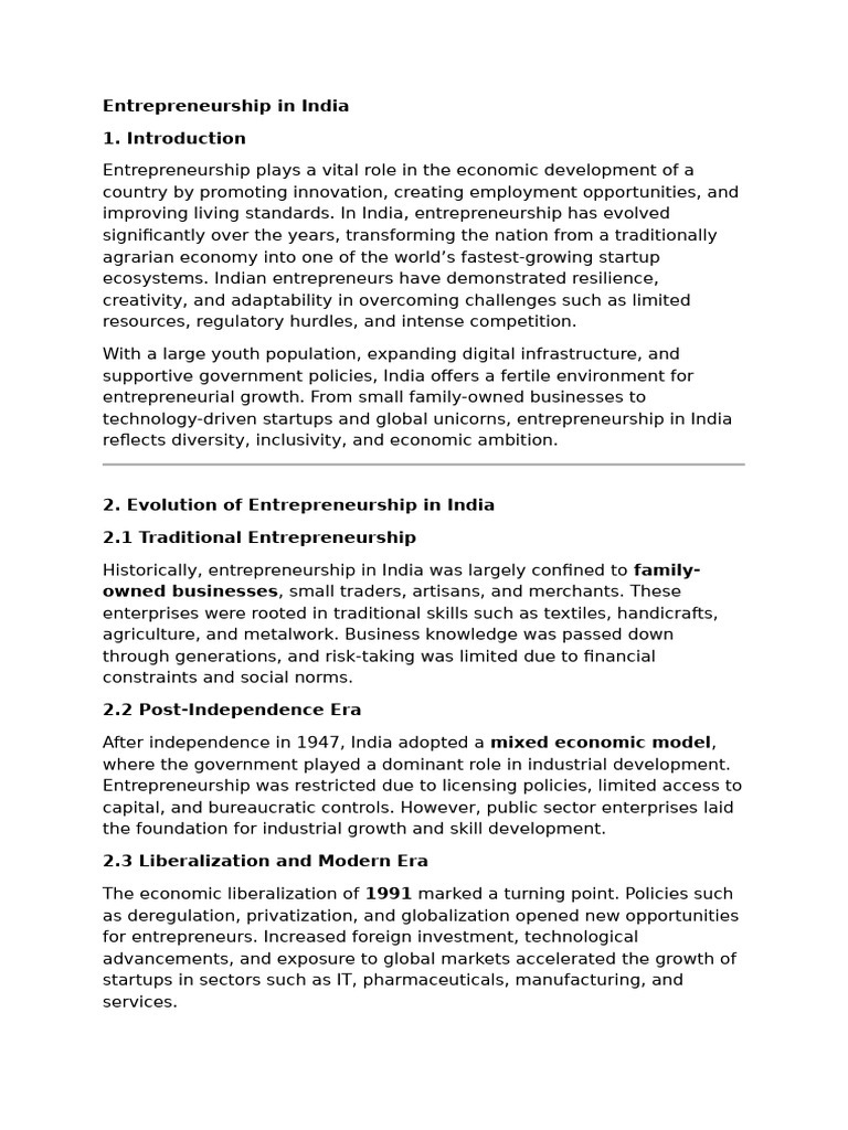 Entrepreneurship Growth in India | PDF | Entrepreneurship | Startup Company