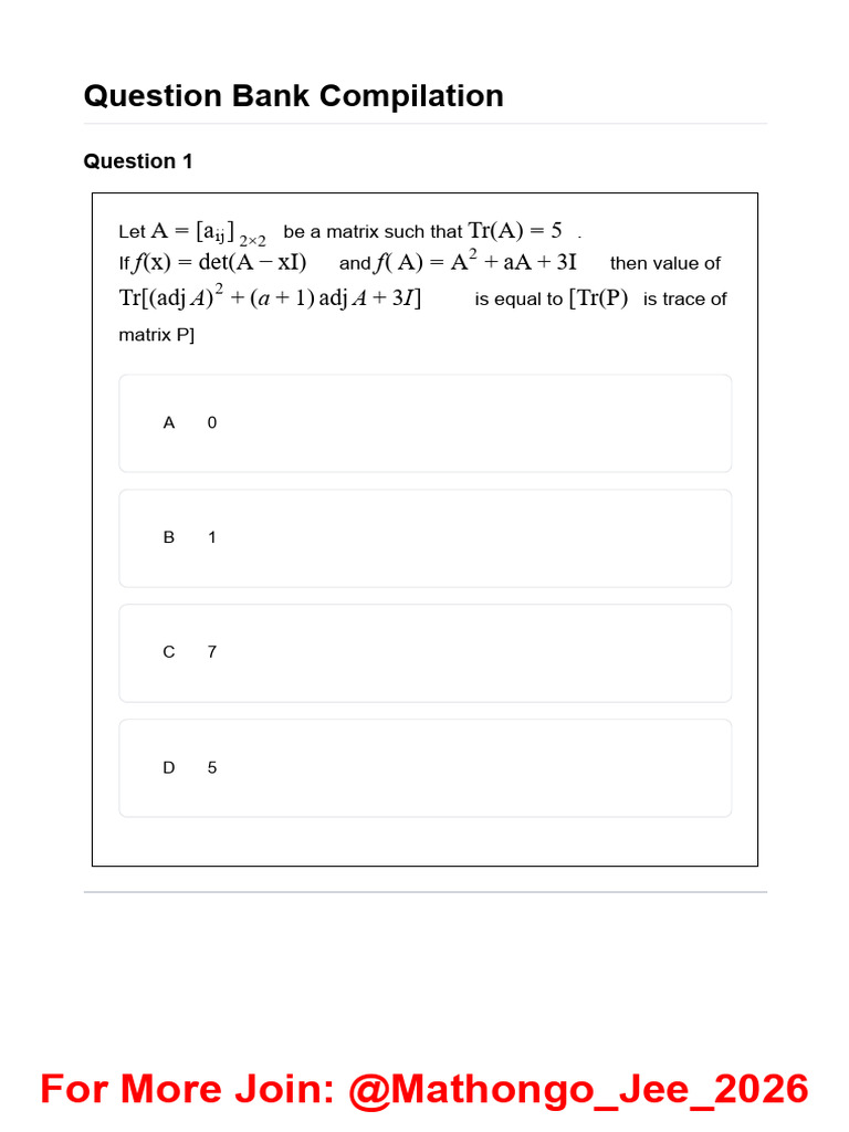 Math Question Bank for Competitive Exams | PDF